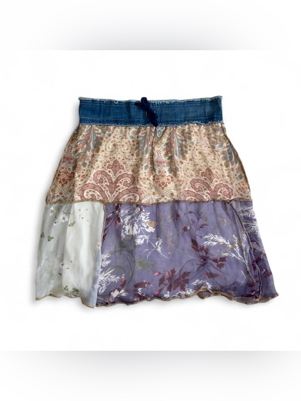 Y2K VINTAGE RILEY SILK PATCH SKIRT